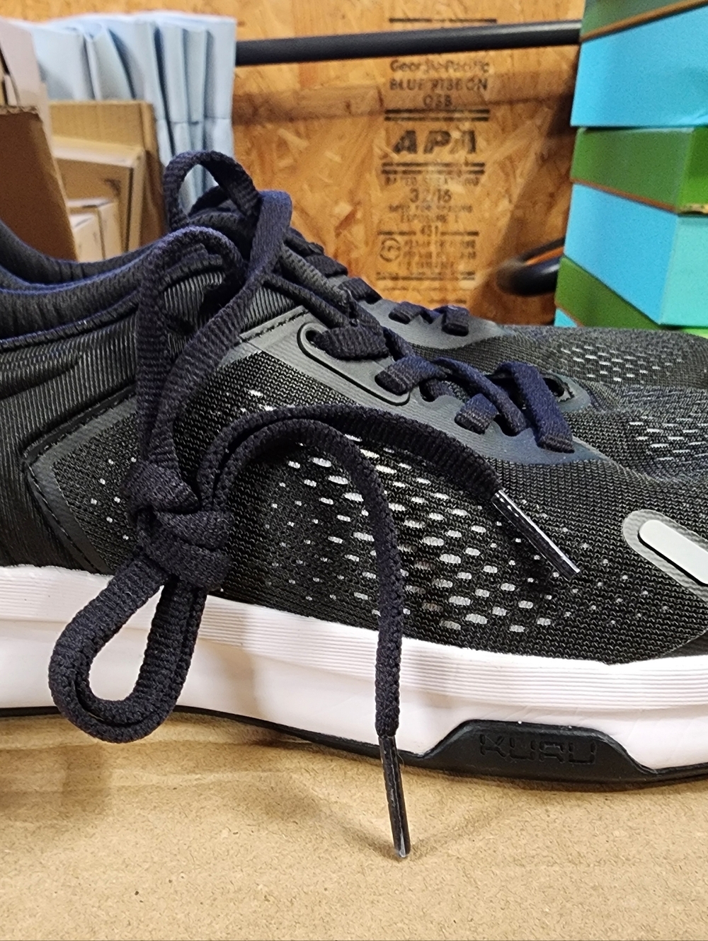 KURU Atom Fusion athletic Sneakers Workout Run Plantar Fasciitis Black White - Picture 2 of 6